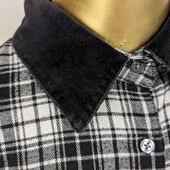 Sex Pistols God Save The Queen B&W Flannel Front Button Shirt w/Fringe - Picture 8 of 13